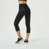 Domyos Leggings Mallas Fitness 7/8 Cortos Mujer Negro