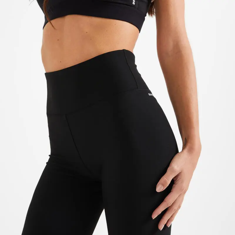 Leggings Mallas Fitness Ciclistas Talle Alto Mujer Domyos Negro - Imagen 3