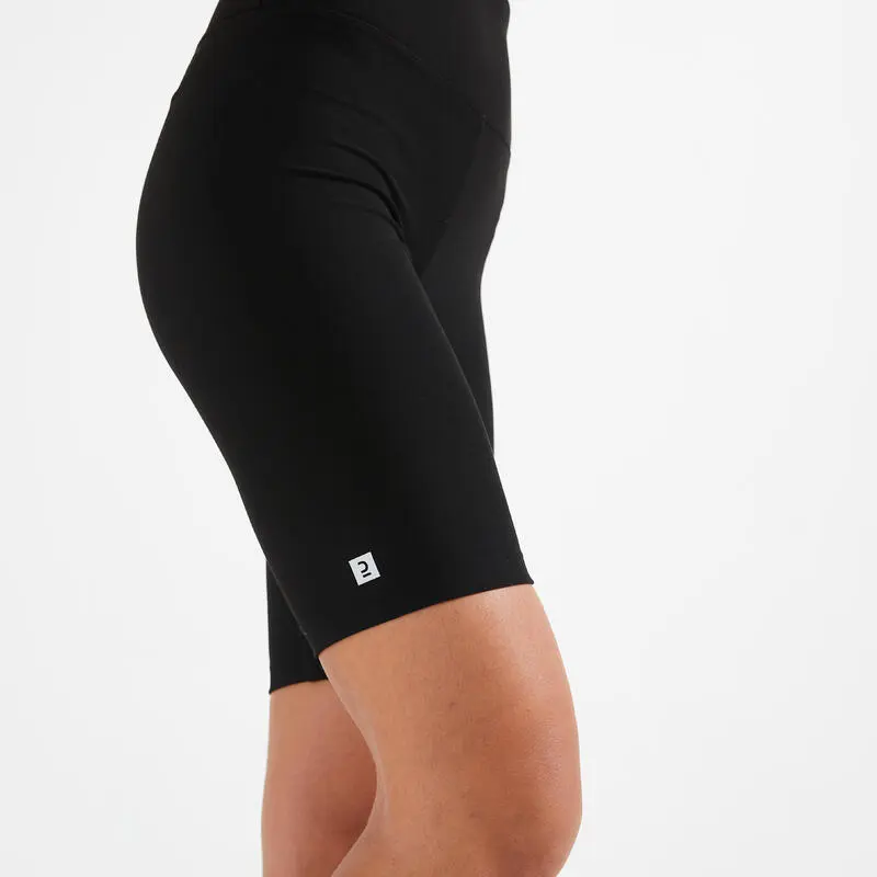 Leggings Mallas Fitness Ciclistas Talle Alto Mujer Domyos Negro - Imagen 4