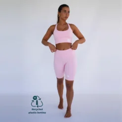 Leggings Mallas Fitness Cortos Sostenible Poliéster Mujer Fitplanet Posidonia