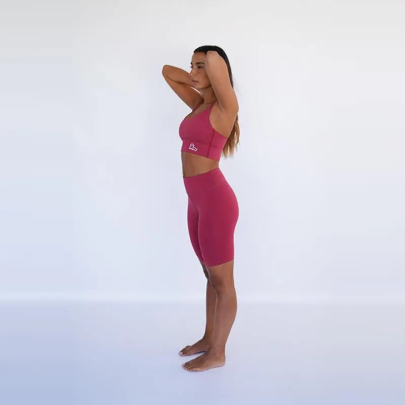 Leggings Mallas Fitness Cortos Sostenible Poliéster Mujer Fitplanet Seal Rojo - Imagen 2