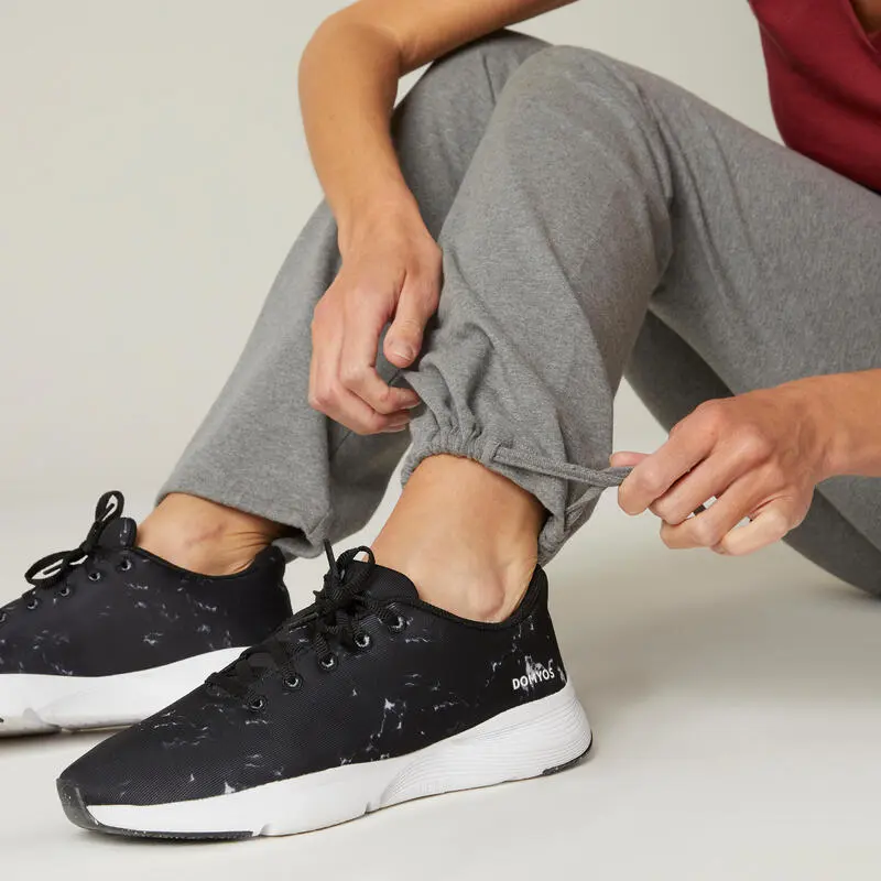 Leggings Mallas Fitness Largas Corte Recto Anchas Mujer Domyos Gris - Imagen 4