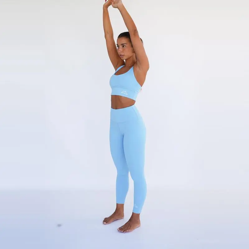 Leggings Mallas Fitness Largas Sostenible Poliéster Mujer Fitplanet Dolphin Azul - Imagen 3