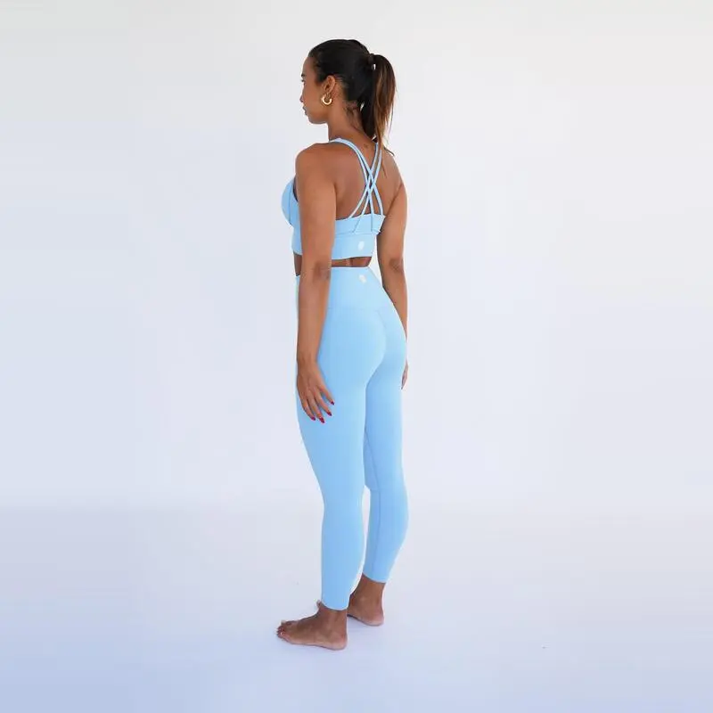 Leggings Mallas Fitness Largas Sostenible Poliéster Mujer Fitplanet Dolphin Azul - Imagen 4