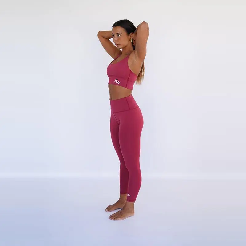 Leggings Mallas Fitness Largas Sostenibles Poliéster Mujer Fitplanet Seal Rojo - Imagen 2