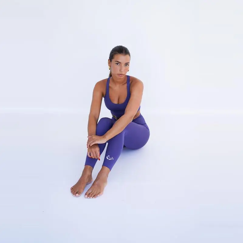 Leggings Mallas Fitness Largas Sostenibles Poliéster Mujer Fitplanet Whale Azul - Imagen 4
