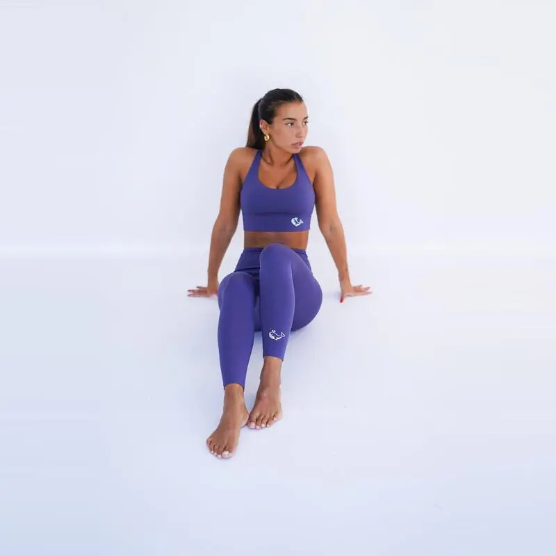 Leggings Mallas Fitness Largas Sostenibles Poliéster Mujer Fitplanet Whale Azul - Imagen 5
