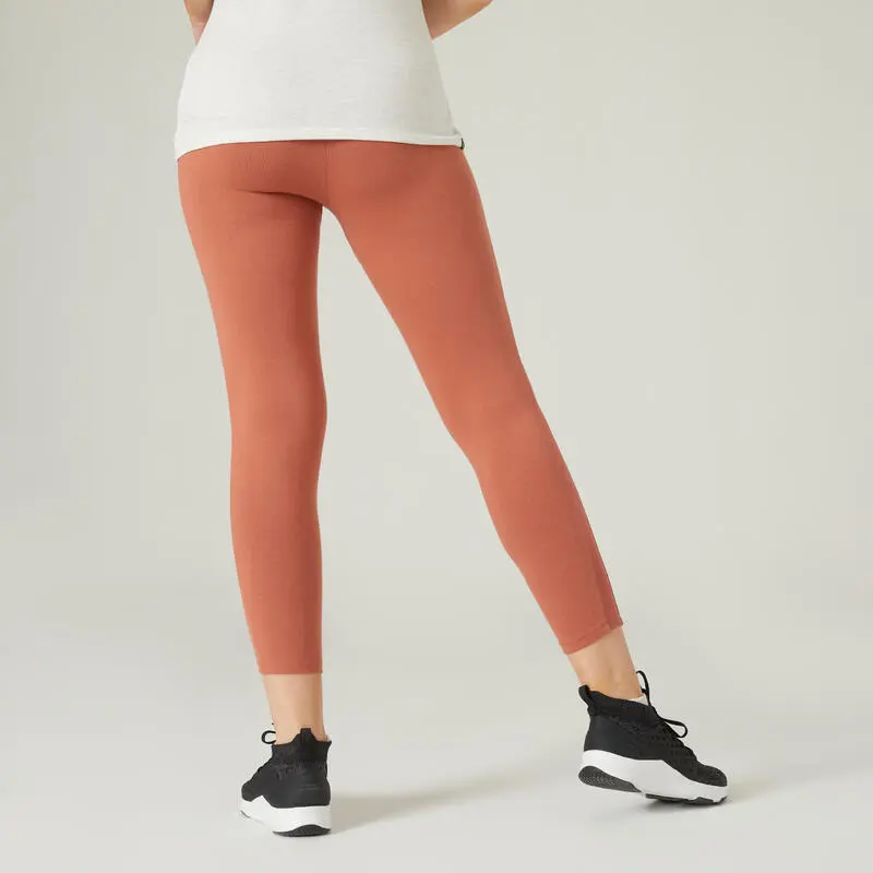 Domyos Leggings Mallas Fitness Slim 7/8 Mujer 520 Sepia - Imagen 2