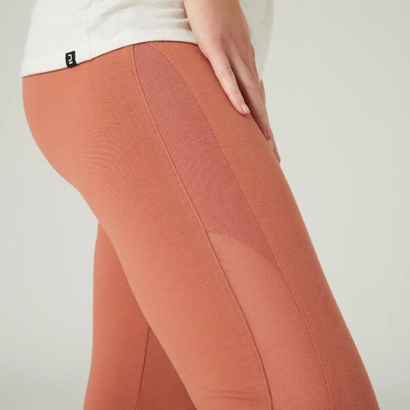 Domyos Leggings Mallas Fitness Slim 7/8 Mujer 520 Sepia - Imagen 4