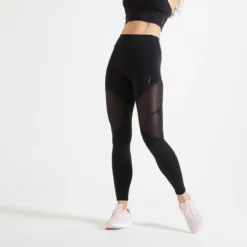 Leggings Mallas Fitness Talle Alto Moldeadores Mujer Domyos FTI 500 Negro