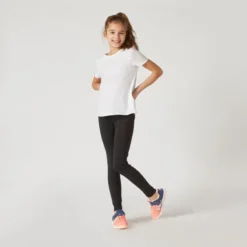 Leggings Mallas Gimnasia Deportiva Niños Domyos 100 Negro