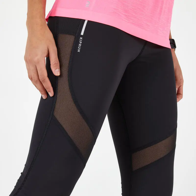 Leggings Mallas Running Largas Mujer Kiprun Support Negro - Imagen 3
