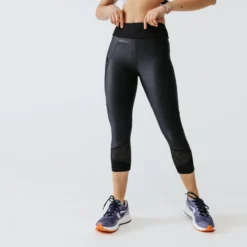 Kalenji Leggings Mallas Running Piratas Mujer Run Dry+ Feel Negro