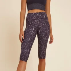 KIMJALY Leggings Mallas Yoga Dinámico Corsario Mujer Estampado Violeta