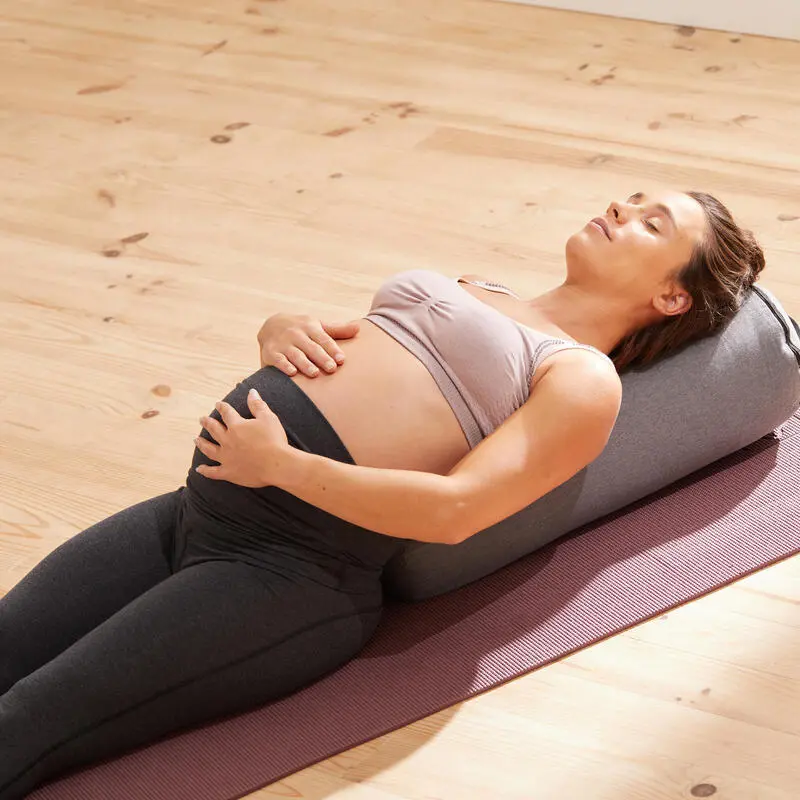 KIMJALY Leggings Mallas Yoga Embarazada Ecodiseñado Mujer Gris Oscuro - Imagen 4