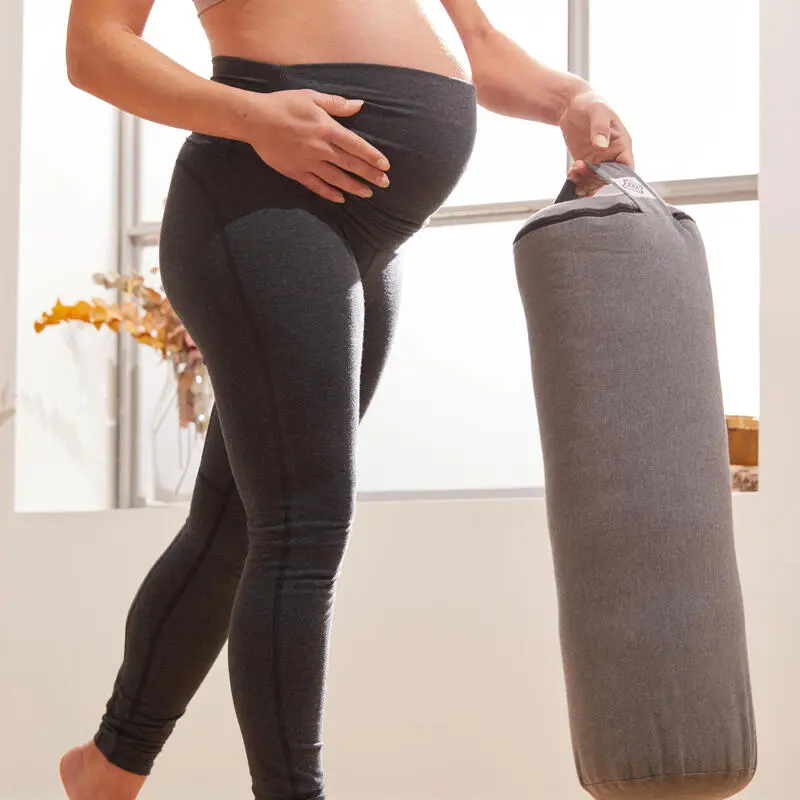 KIMJALY Leggings Mallas Yoga Embarazada Ecodiseñado Mujer Gris Oscuro - Imagen 5