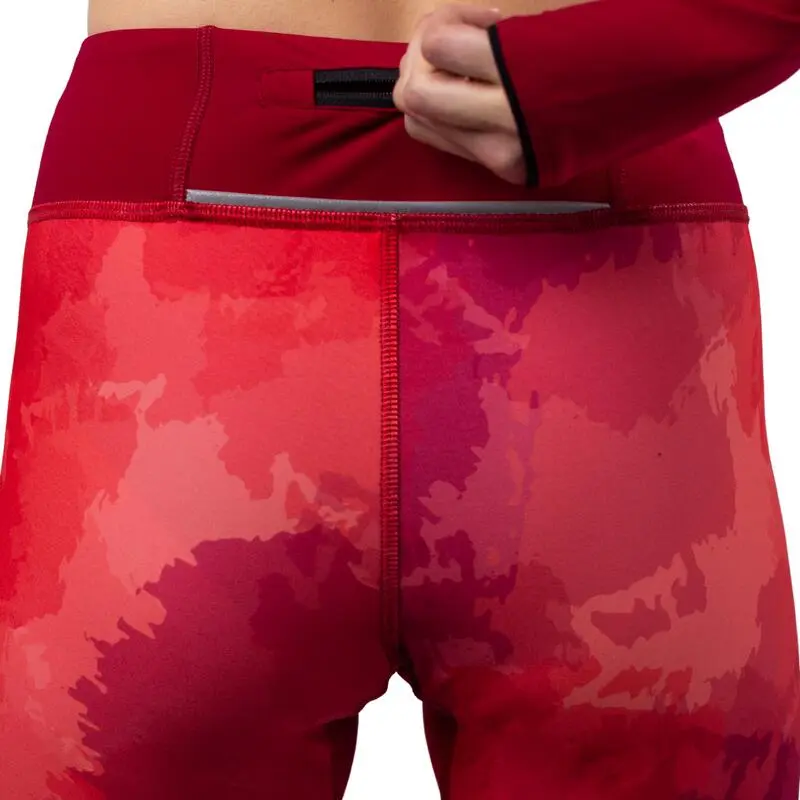 THE RUNNING REPUBLIC Leggings Running Largos De Poliéster Reciclado Para Mujer TRR Rojo - Imagen 4