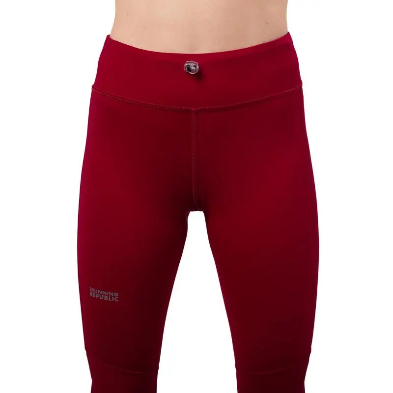 THE RUNNING REPUBLIC Leggings Running Largos De Poliéster Reciclado Para Mujer TRR Rojo - Imagen 3