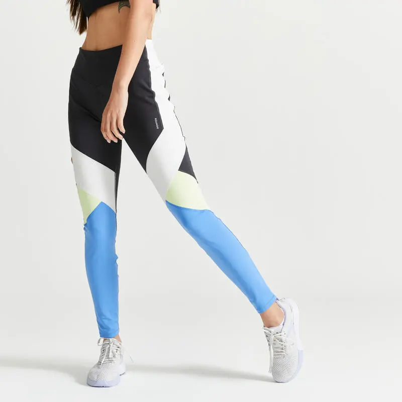 Domyos Leggings Talle Alto Fitness Moldeador Color Block