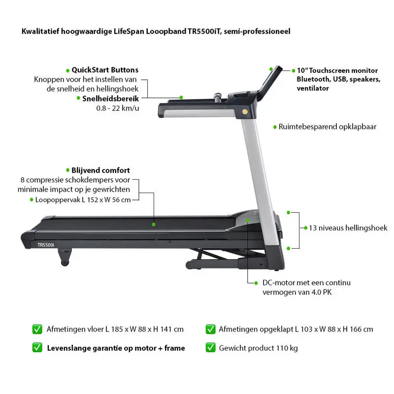 LifeSpan Fitness Cinta De Correr TR5500iT - Imagen 4