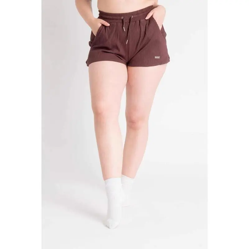 AESTHETIC WOLF LOEWI Pantalones Cortos Fitness Acanalados - Mujer - Negro - Imagen 5
