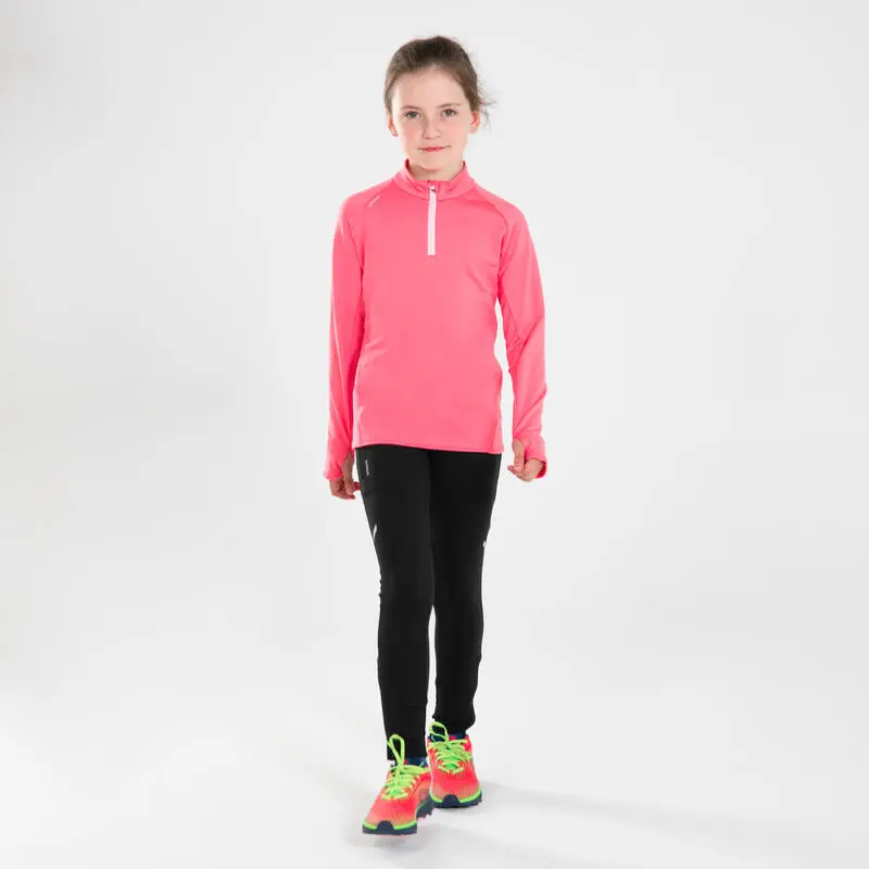 Mallas Atletismo Largas Cálidas Niños Kiprun Warm+ Negro - Imagen 2