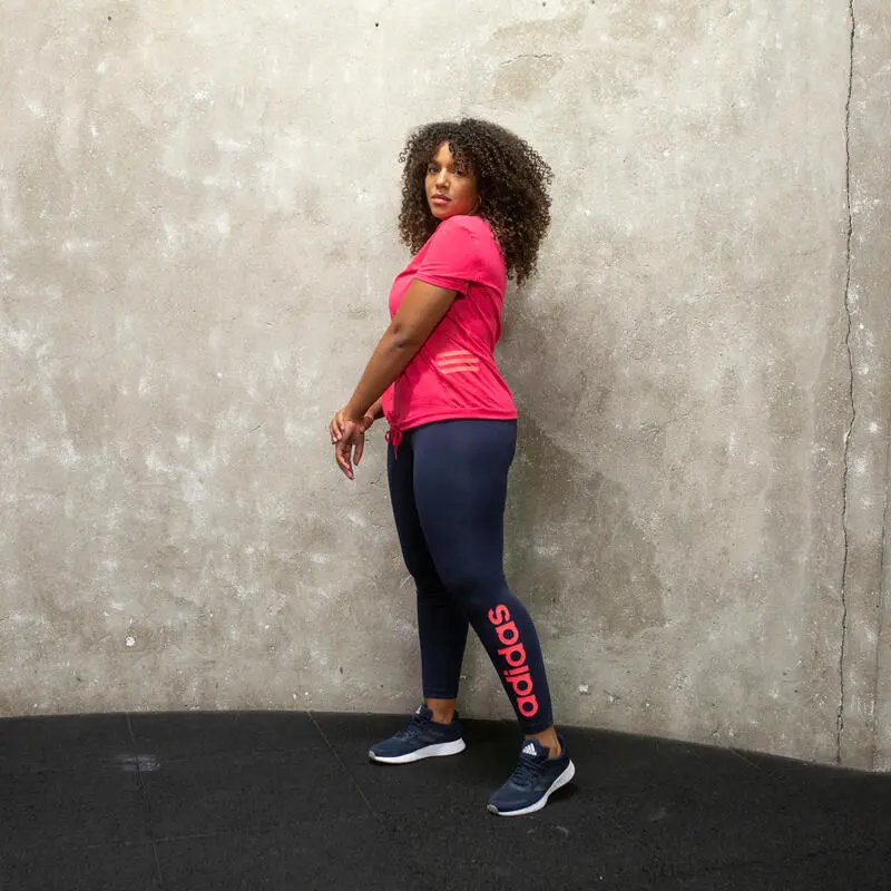 Mallas Leggins Adidas Mujer Azul Marino Rosa - Imagen 3