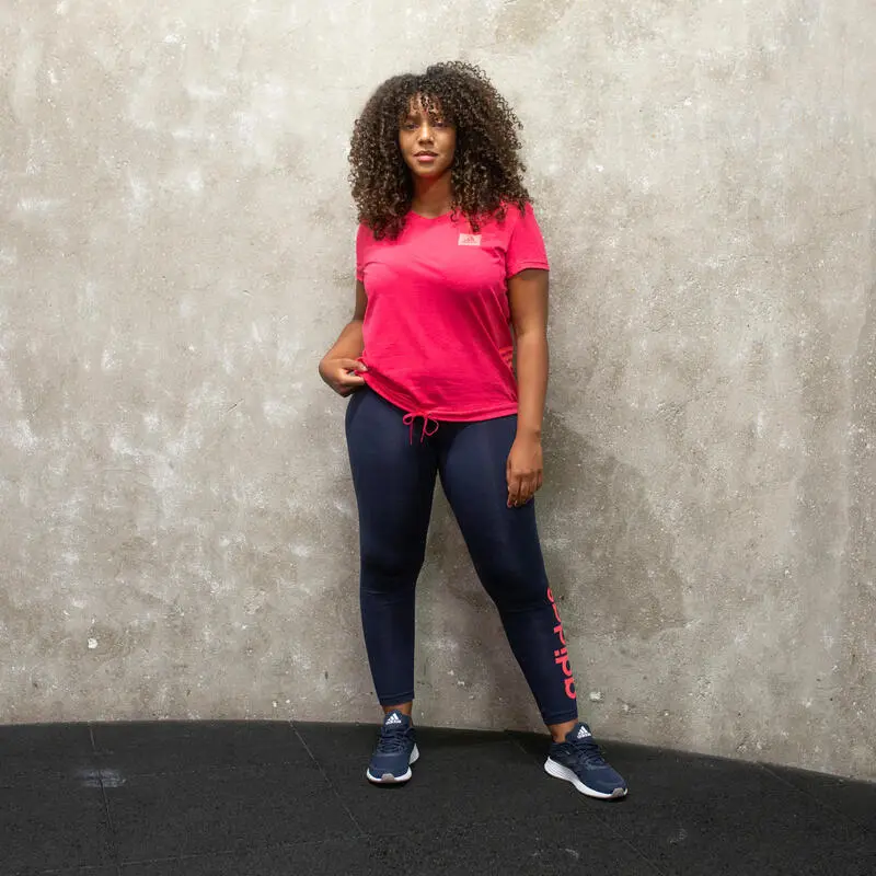 Mallas Leggins Adidas Mujer Azul Marino Rosa - Imagen 4