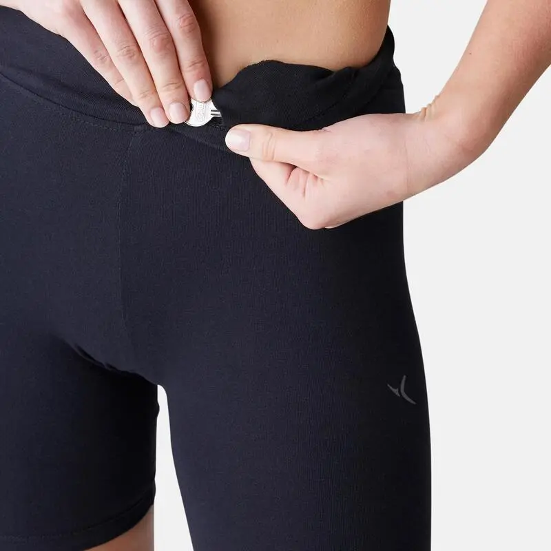 Mallas Short Ciclista Mujer Domyos Fit+ 500 Negro - Imagen 5