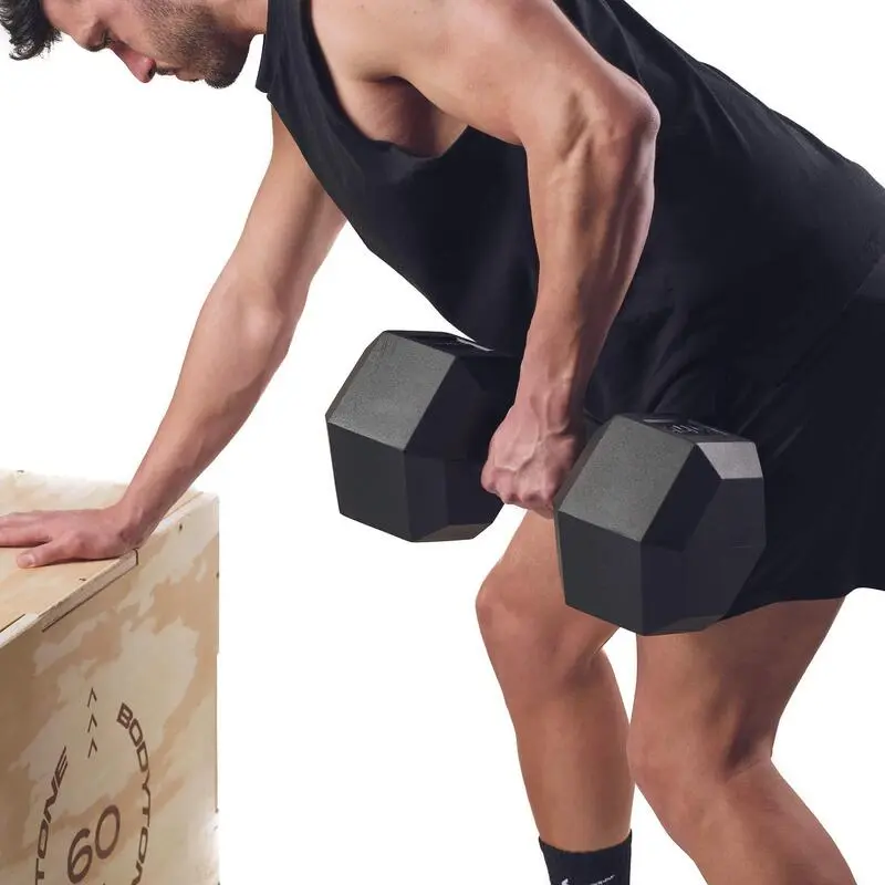 BODYTONE Mancuernas De Goma Hexagonales Profesionales 27Kg - Imagen 4