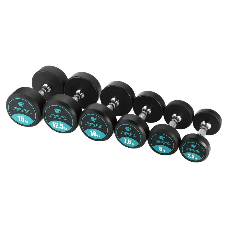 Mancuernas Redondas Musculaci贸n 2,5 Kg A 22,5 Kg Fitness Tech