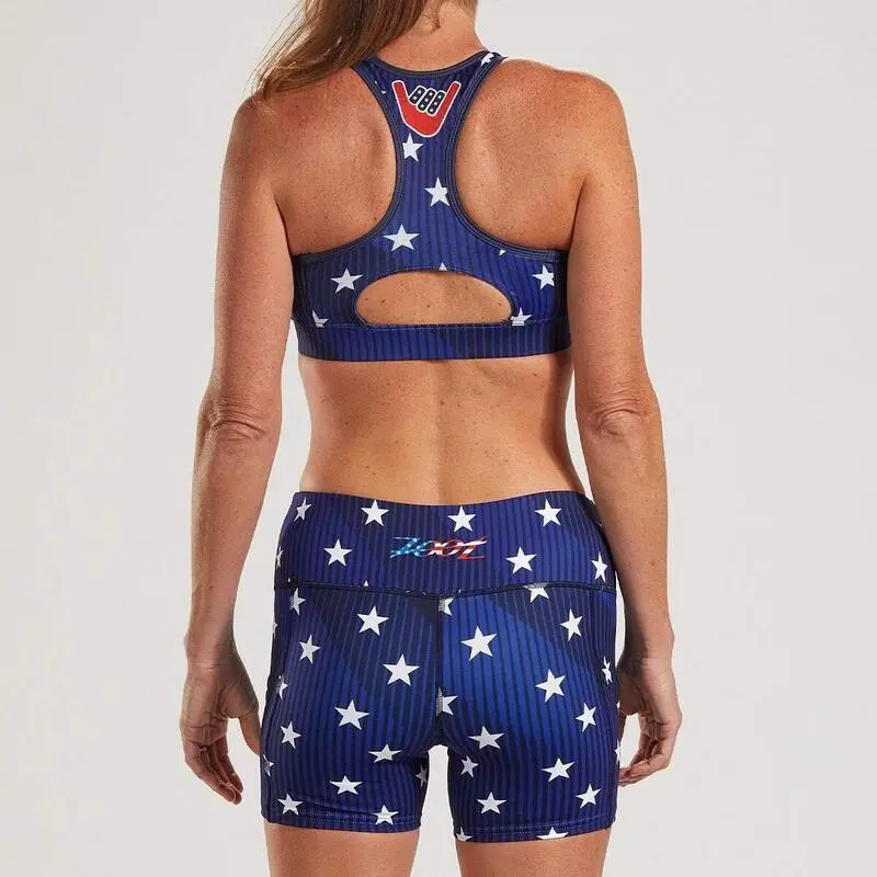 Mujer LTD Pulse Short Pantalones Cortos Para Correr - Stars & Stripes ZOOT - Imagen 2
