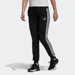 Pantalón Adidas Jogger Mujer Fitness 3 Franjas Negro