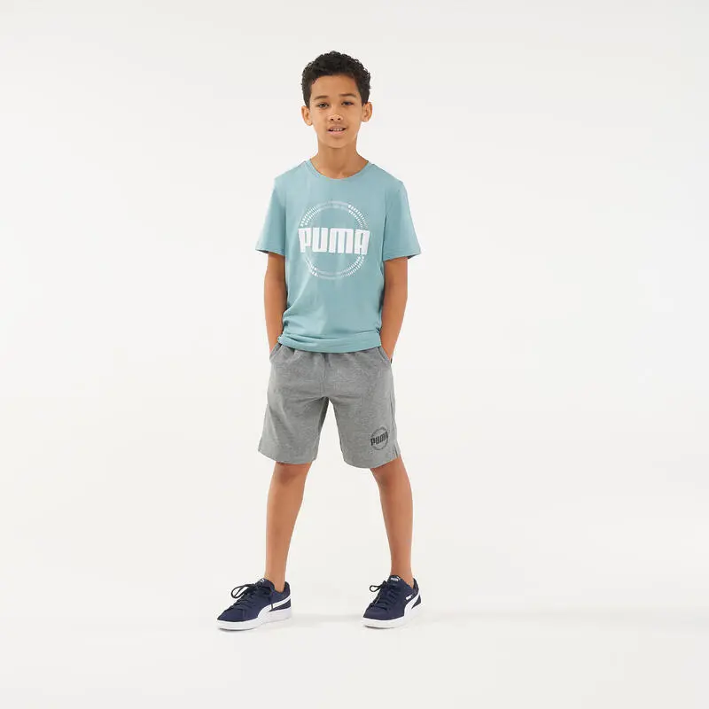 Pantalón Chandal Corto Puma Gimnasia Niño Y Niña Básico Gris