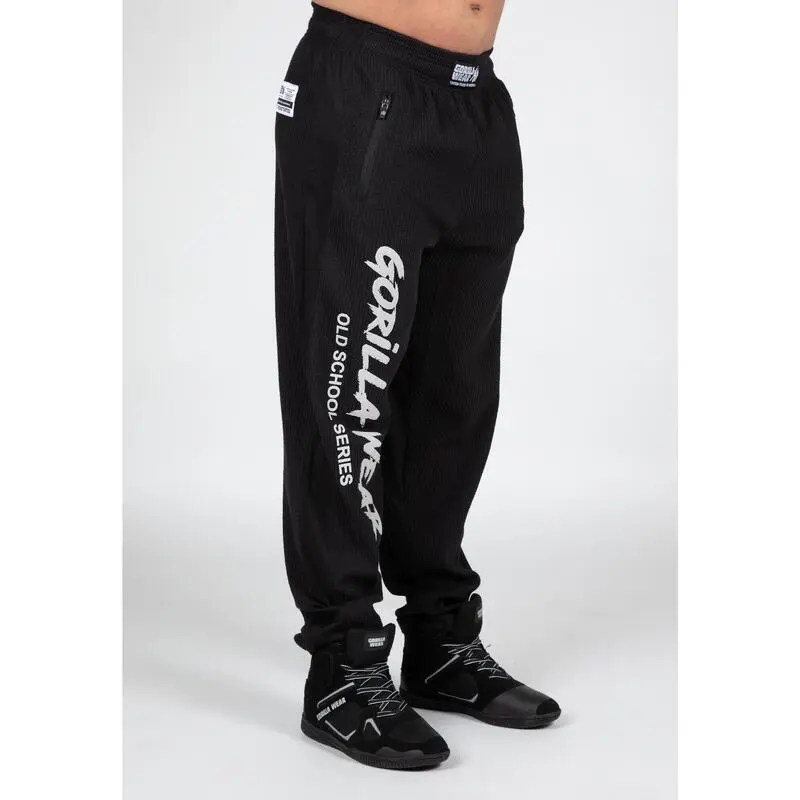 Pantalón Chándal Fitness Largo Hombre GORILLA WEAR Augustine OldSchool Negro