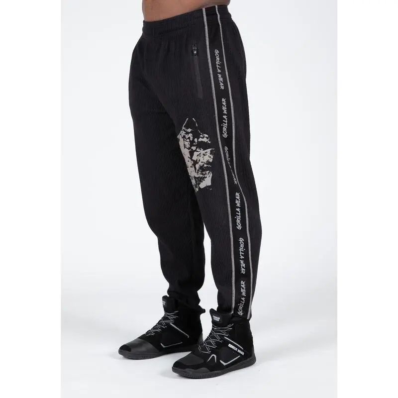 Pantalón Chándal Fitness Largo Hombre GORILLA WEAR Buffalo Negro Rojo - Imagen 6