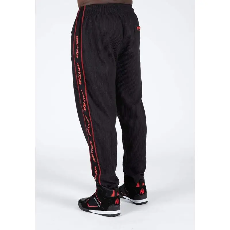 Pantalón Chándal Fitness Largo Hombre GORILLA WEAR Buffalo Negro Rojo - Imagen 2