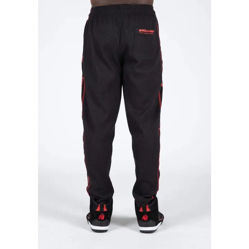 Pantalón Chándal Fitness Largo Hombre GORILLA WEAR Buffalo Negro Rojo - Imagen 3