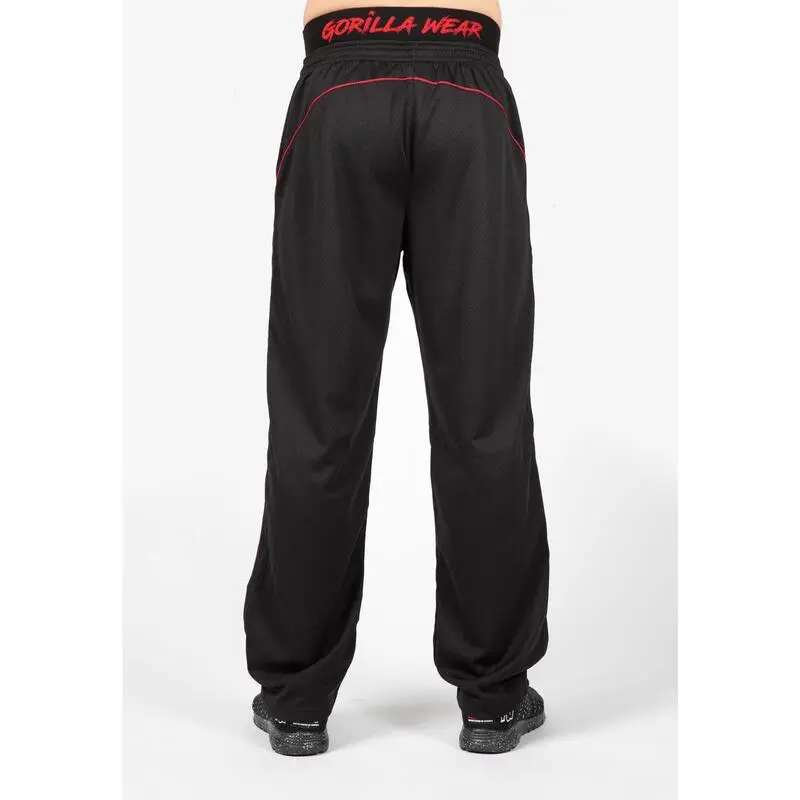 Pantalón Chándal Fitness Largo Hombre GORILLA WEAR Mercury Negro Rojo - Imagen 2