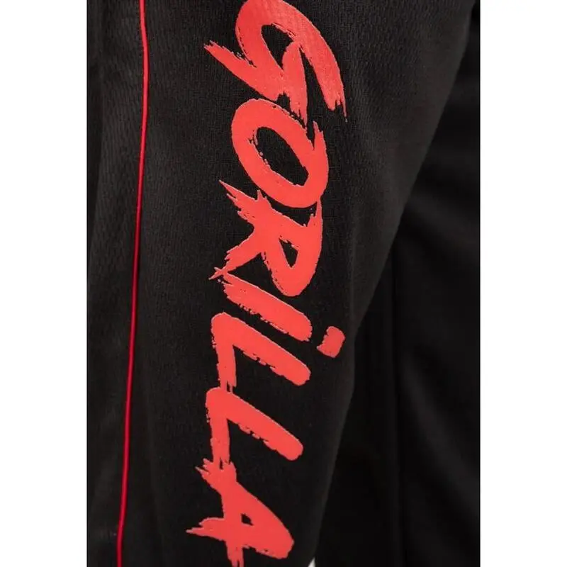 Pantalón Chándal Fitness Largo Hombre GORILLA WEAR Mercury Negro Rojo - Imagen 3