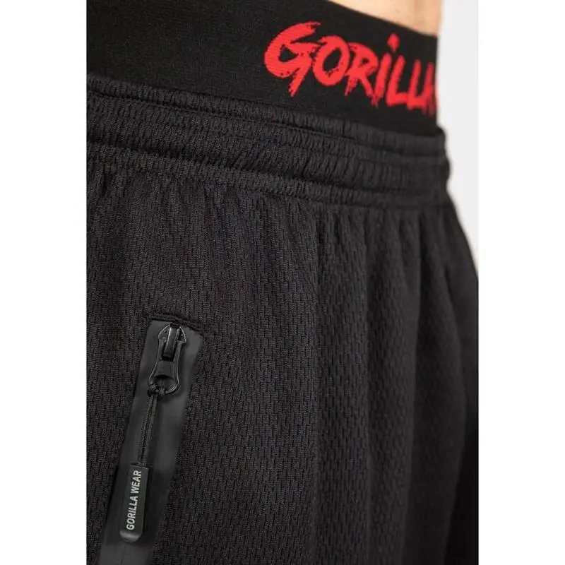 Pantalón Chándal Fitness Largo Hombre GORILLA WEAR Mercury Negro Rojo - Imagen 4