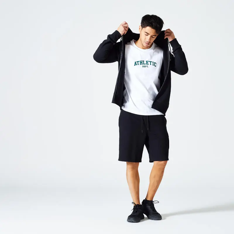 Domyos Pantal贸n Corto Fitness 520 Hombre Negro Cargo - Imagen 2