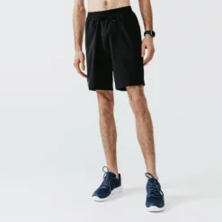 Pantalón Corto Running 2 En 1 Bóxer Integrado Hombre Kalenji Dry + Negro