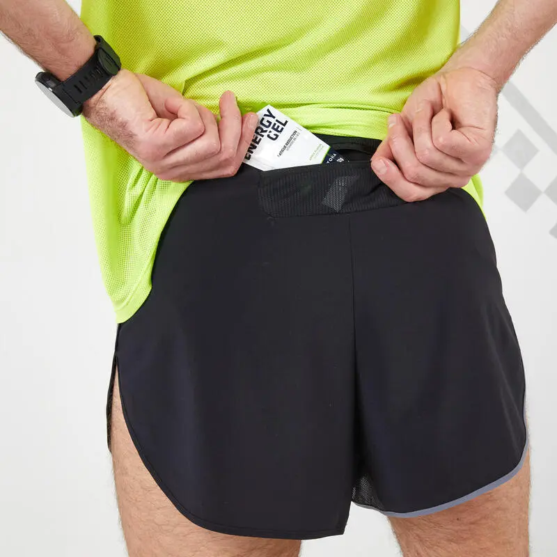 Pantal贸n Corto Running Hombre Kiprun Split Negro - Imagen 5