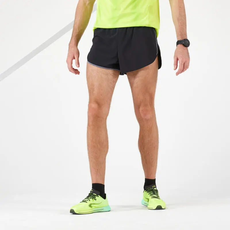 Pantal贸n Corto Running Hombre Kiprun Split Negro