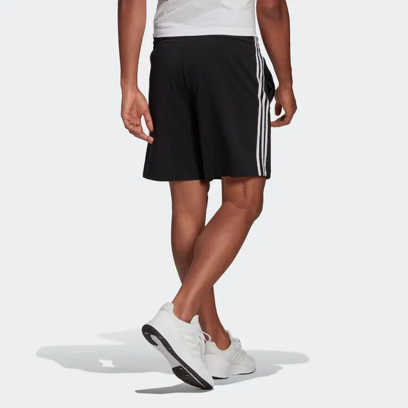Pantal贸n Corto Short Adidas Hombre Fitness 3 Rayas Negro - Imagen 2