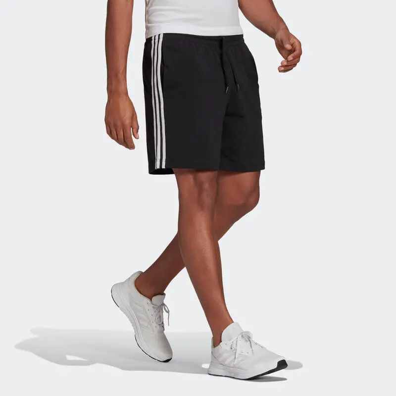 Pantal贸n Corto Short Adidas Hombre Fitness 3 Rayas Negro - Imagen 3