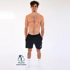 Pantalón Corto Sostenible Deportivo Poliéster Hombre Fitplanet Negro