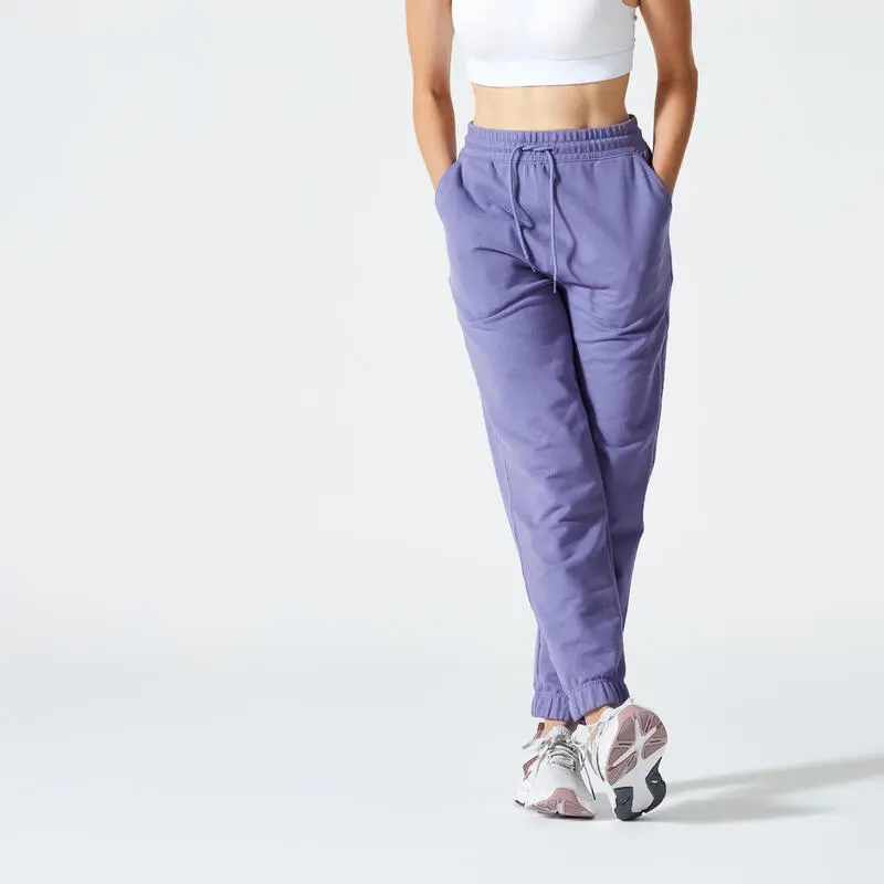 Pantal贸n Jogger Fitness Regular Algod贸n Mujer Domyos Avellana - Imagen 6