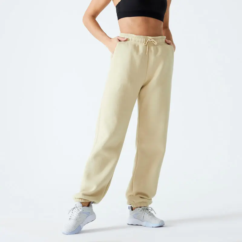 Domyos Pantal贸n Jogger Fitness 520 Mujer Beis Holgado
